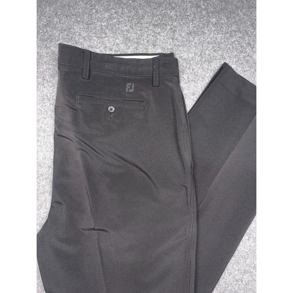 FootJoy Mens 40x32 Performance Golf Pants Black Stretch Flat Front Trousers